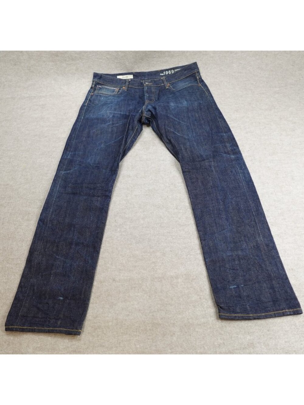 Gap Jeans 38 x 31 Blue Redline Selvedge Button Fly Slim